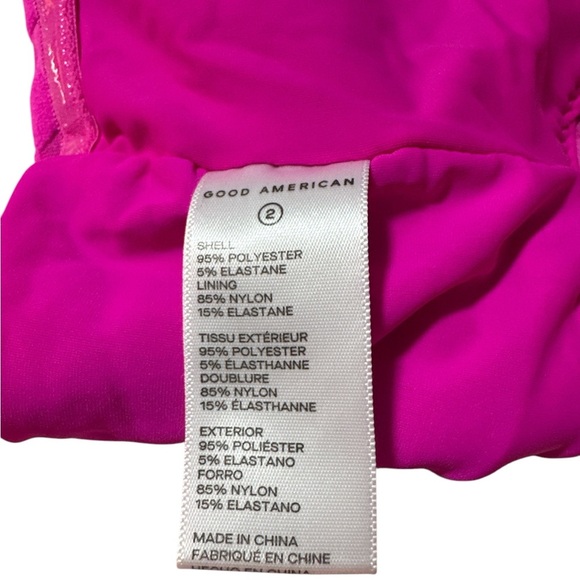 GOOD AMERICAN NWOT HAWAIIAN PINK JACQUARD BIKINI TOP SIZE 2 - M - Picture 5 of 7
